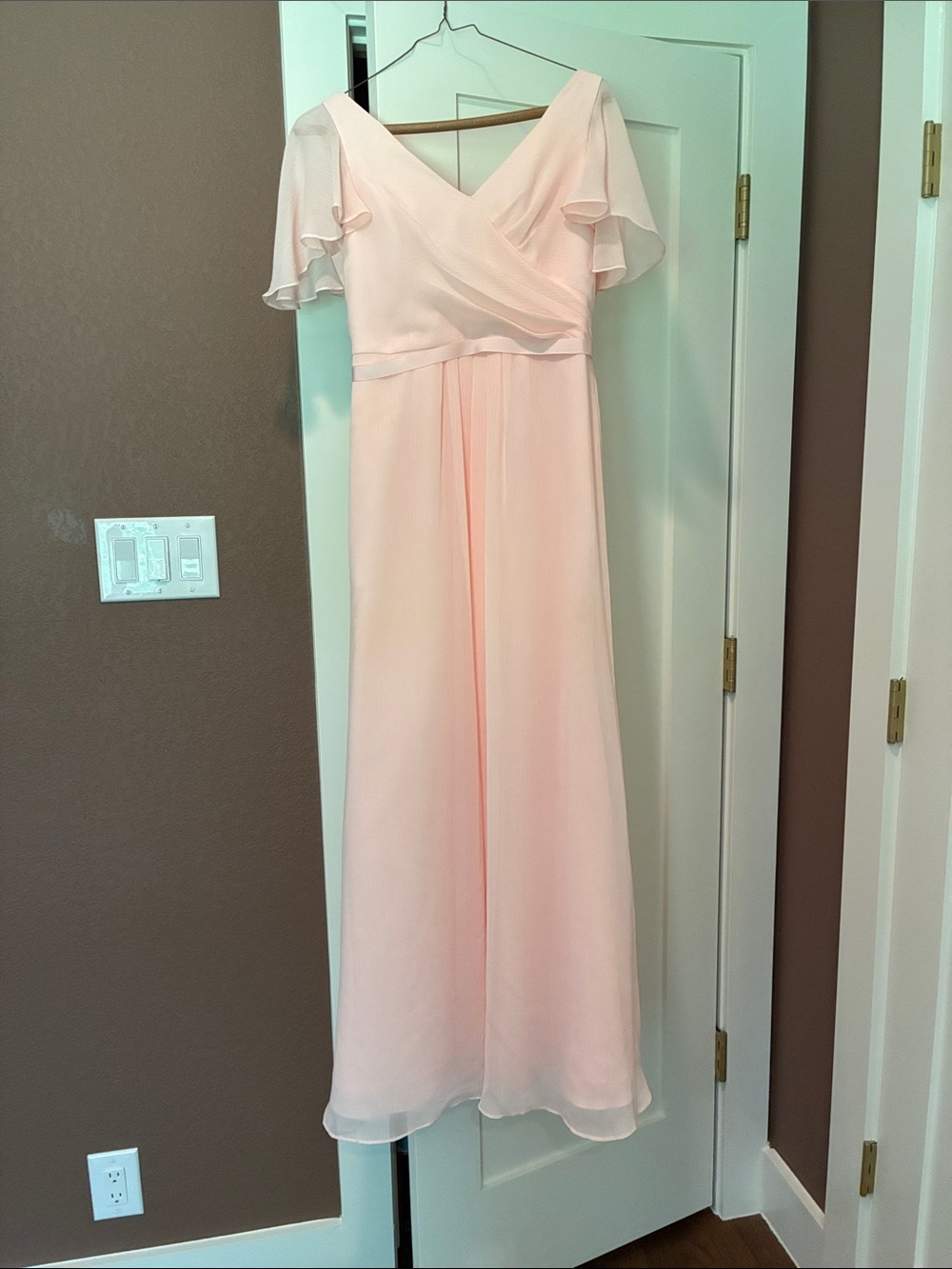 Womens Soft Pink Bridesmaid Dress
